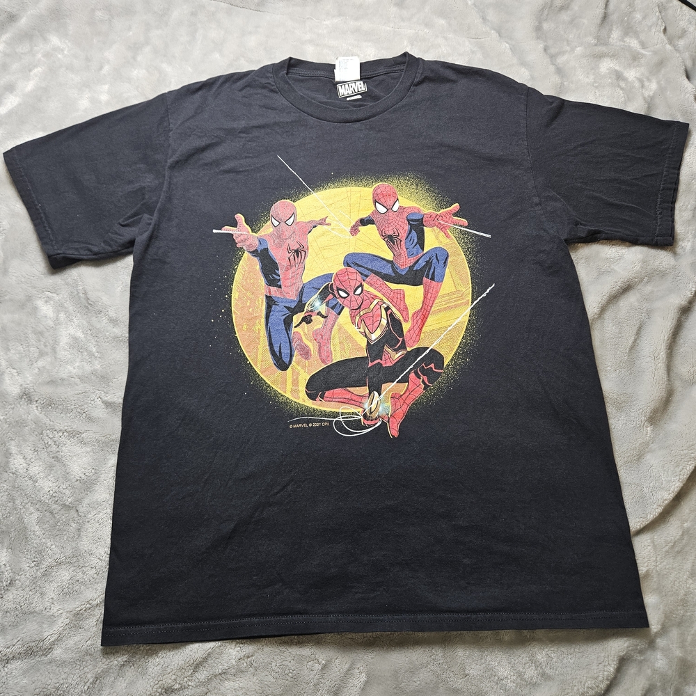 Marvel Spider-Man Triple Graphic Tee Black – Size L
